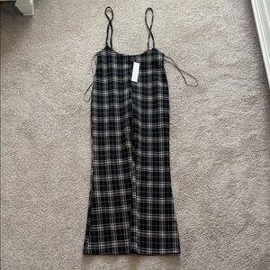 Timing Black and White Checkered Jumpsuit